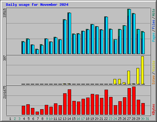 Daily usage for November 2024